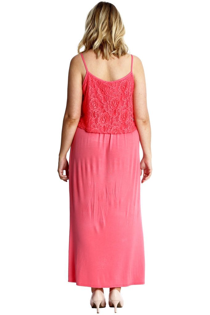 Plus Size Lace Top Sleeveless Maxi Dress Dress WearAll