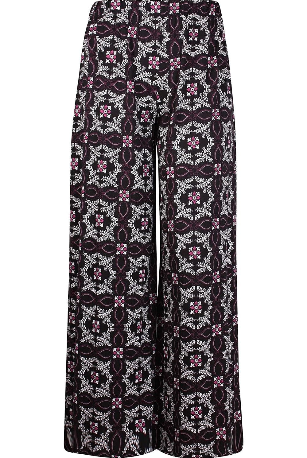 Square Floral Print Palazzo Trouser Palazzo WearAll Square Floral Purple 12-14