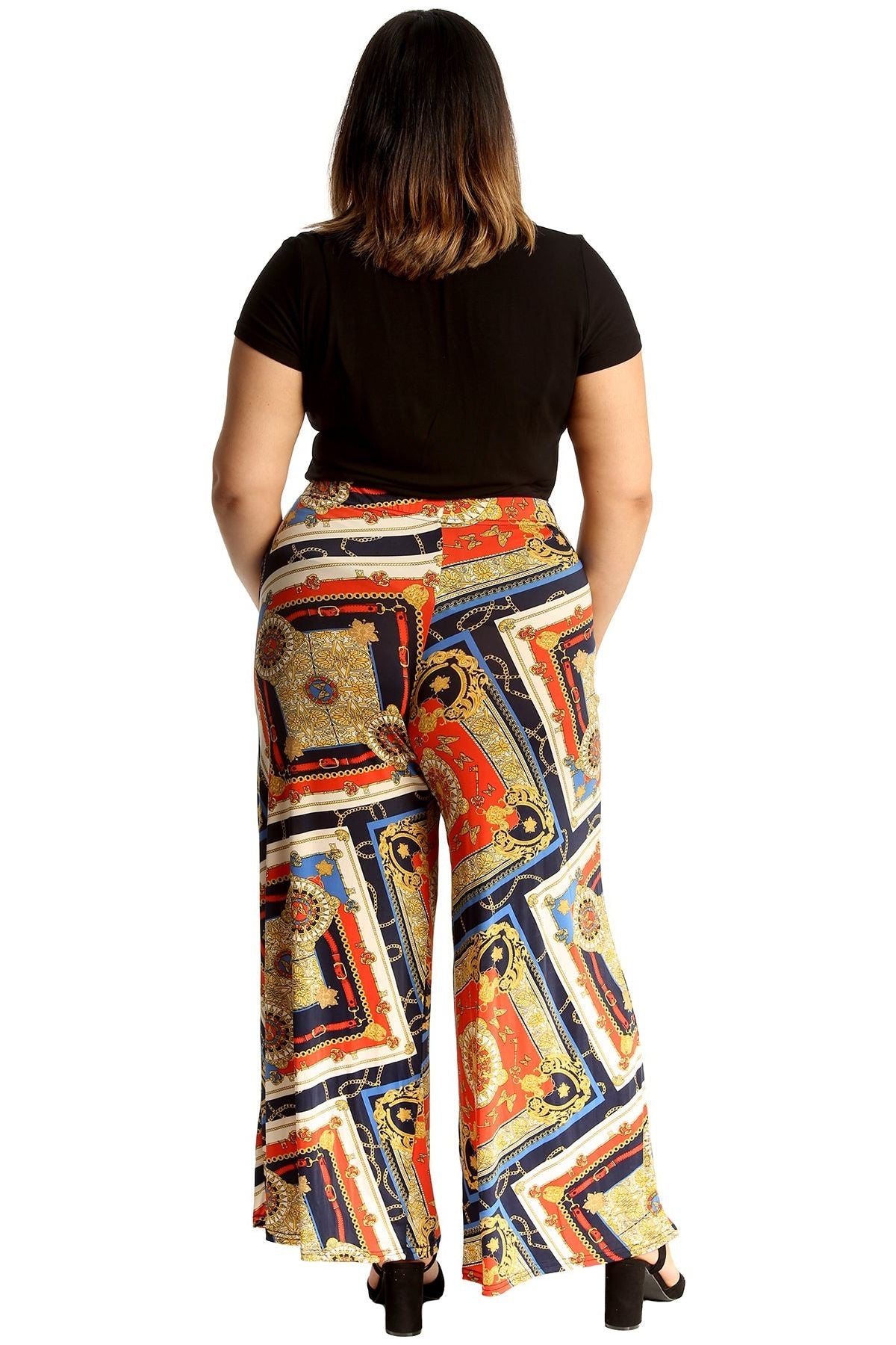 Plus Size Baroque Paisley Print Palazzo Trouser Palazzo WearAll