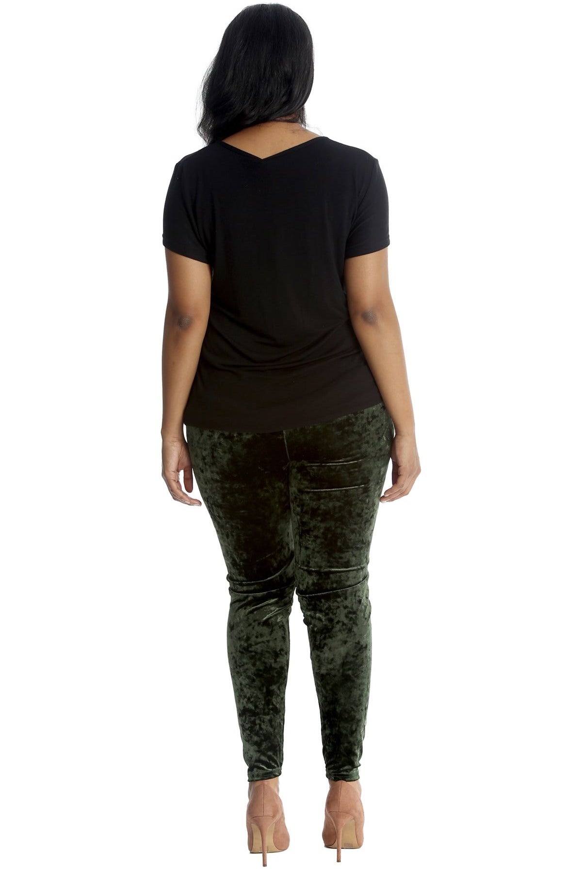 Full Length Crushed Velour Velvet Leggings Leggings WearAll