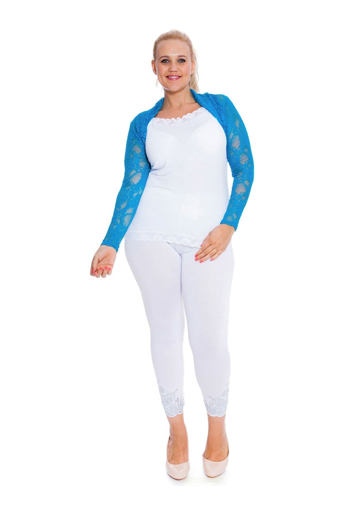 Plus Size Cropped Lace Bolero Shrug Tops WearAll