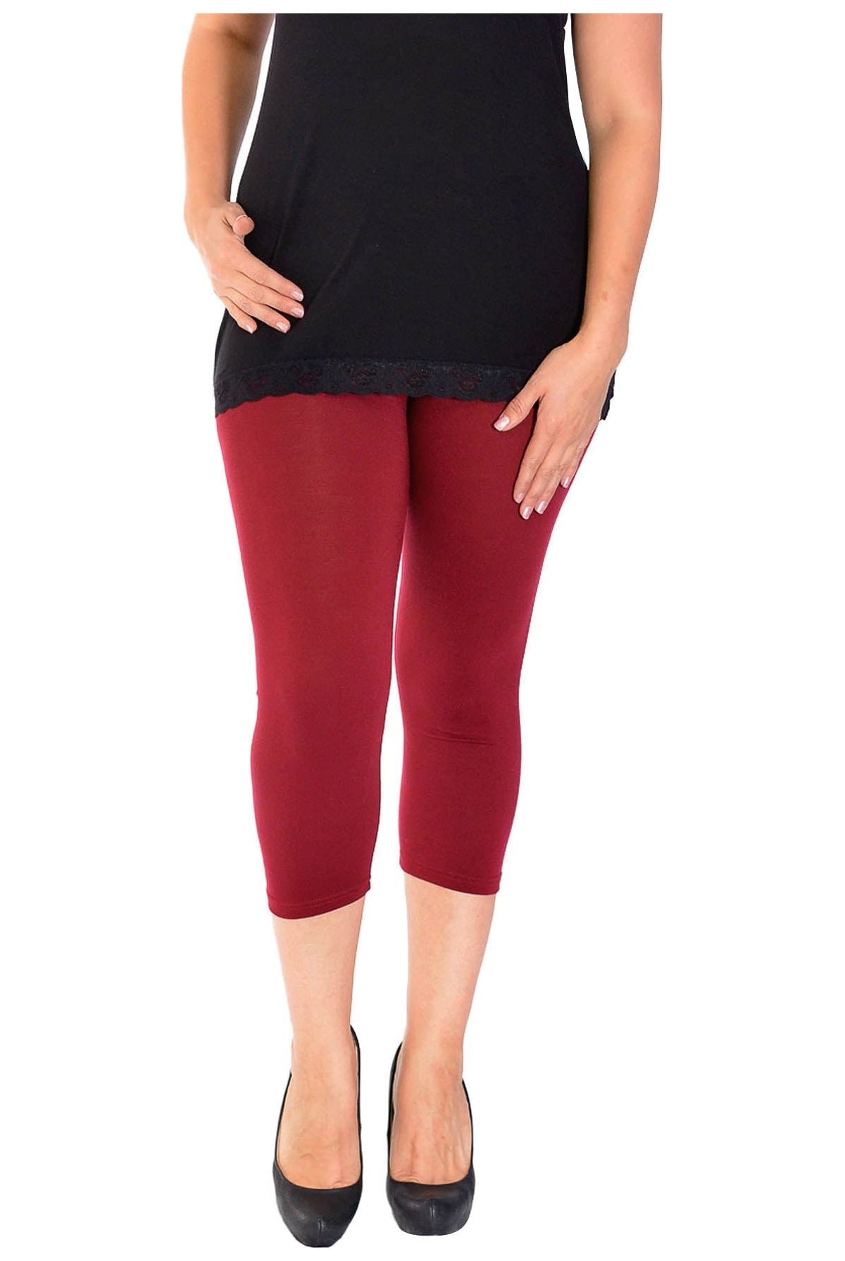 3/4 Length Cropped Leggings Leggings WearAll