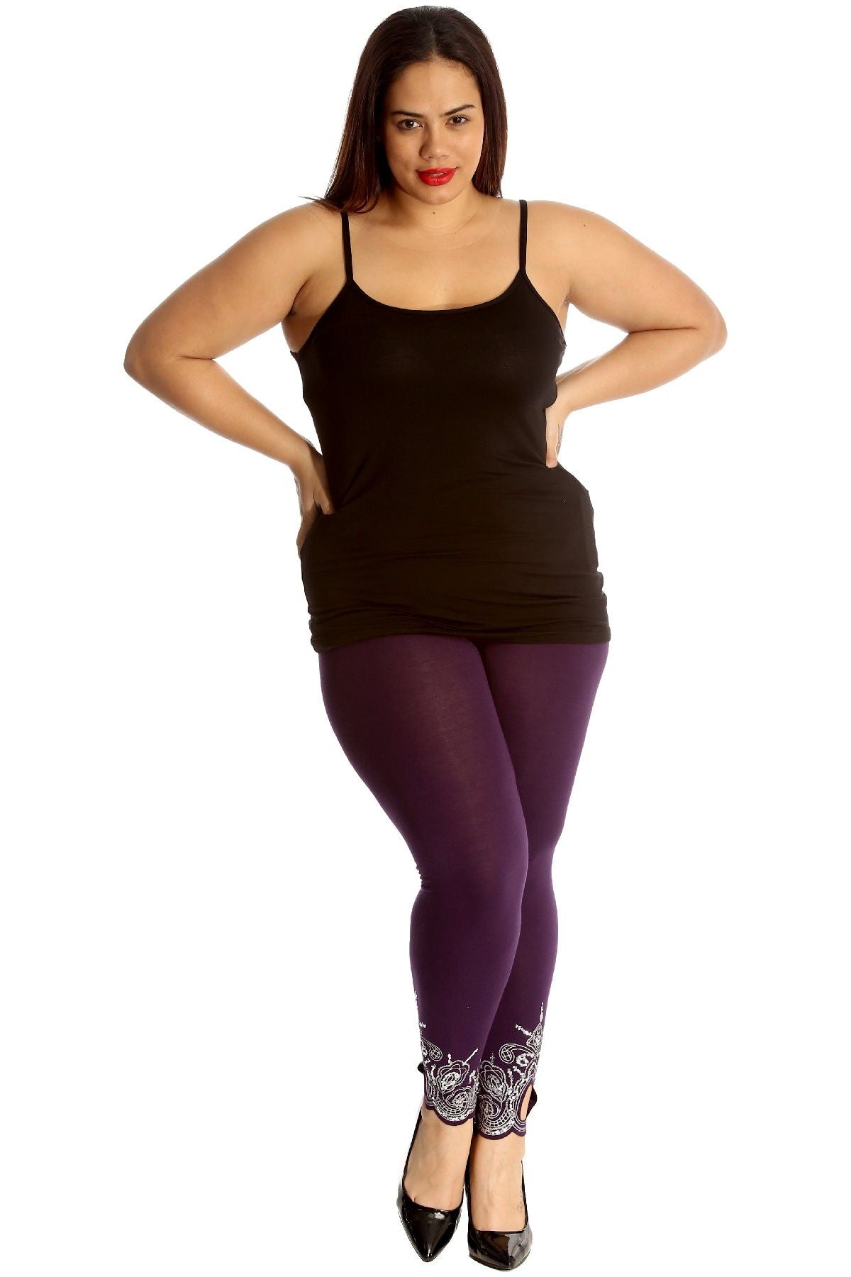 Plus Size Sequin Stretch Leggings Leggings WearAll