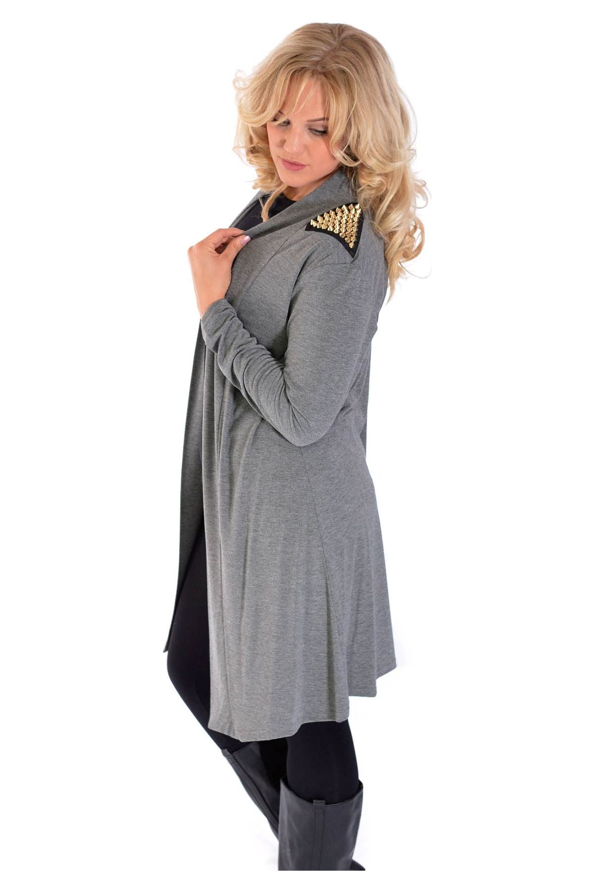 Plus Size Long Sleeve Spike Maxi Cardigan Maxi Cardigan WearAll