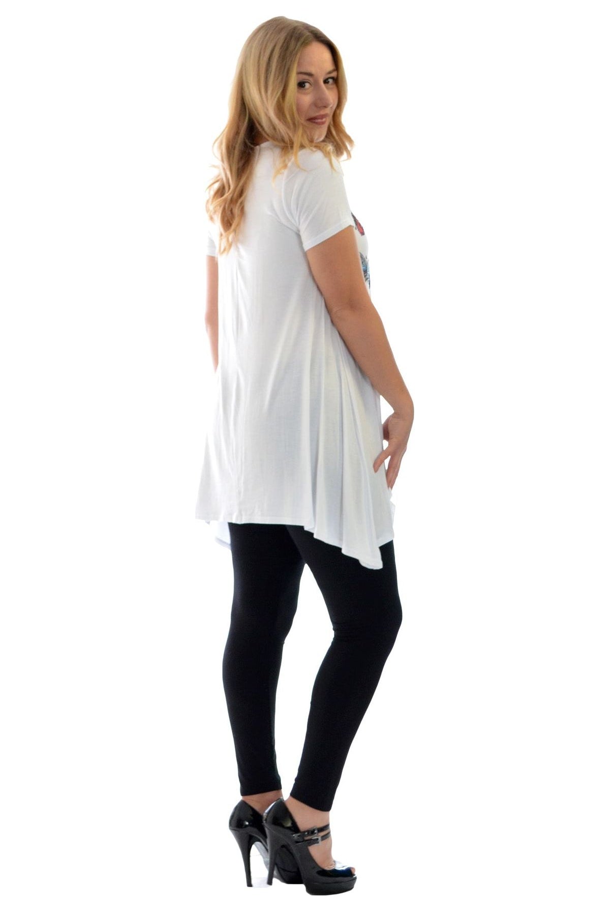 Butterfly Hanky Hem Short Sleeve Top Apparel & Accessories WearAll