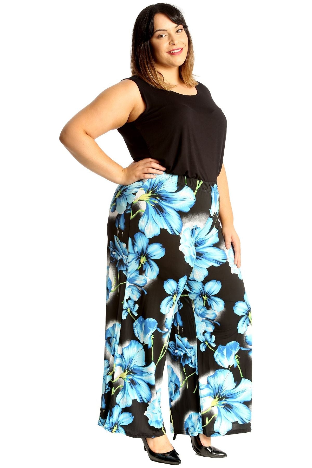 Plus Size Floral Print Palazzo Trouser Palazzo WearAll