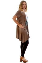 Studded Fur Cat Hanky Hem Short Sleeve Top Apparel & Accessories WearAll