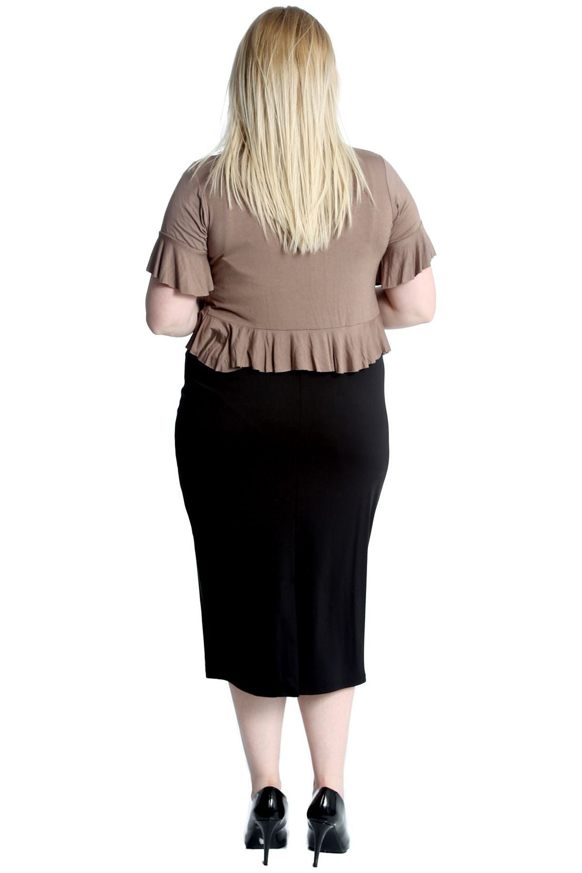 Plus Size Frill Tie Shrug Tops WearAll