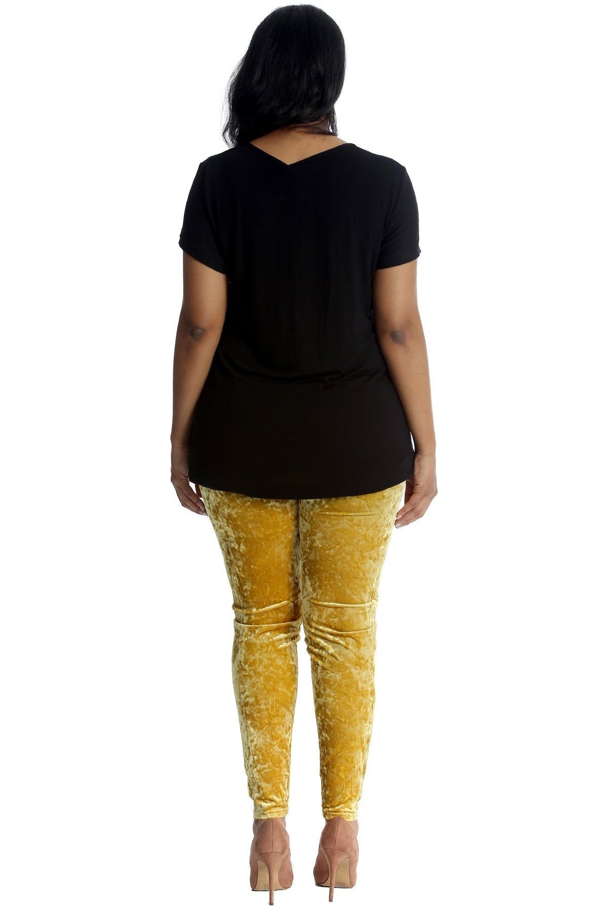 Full Length Crushed Velour Velvet Leggings Leggings WearAll