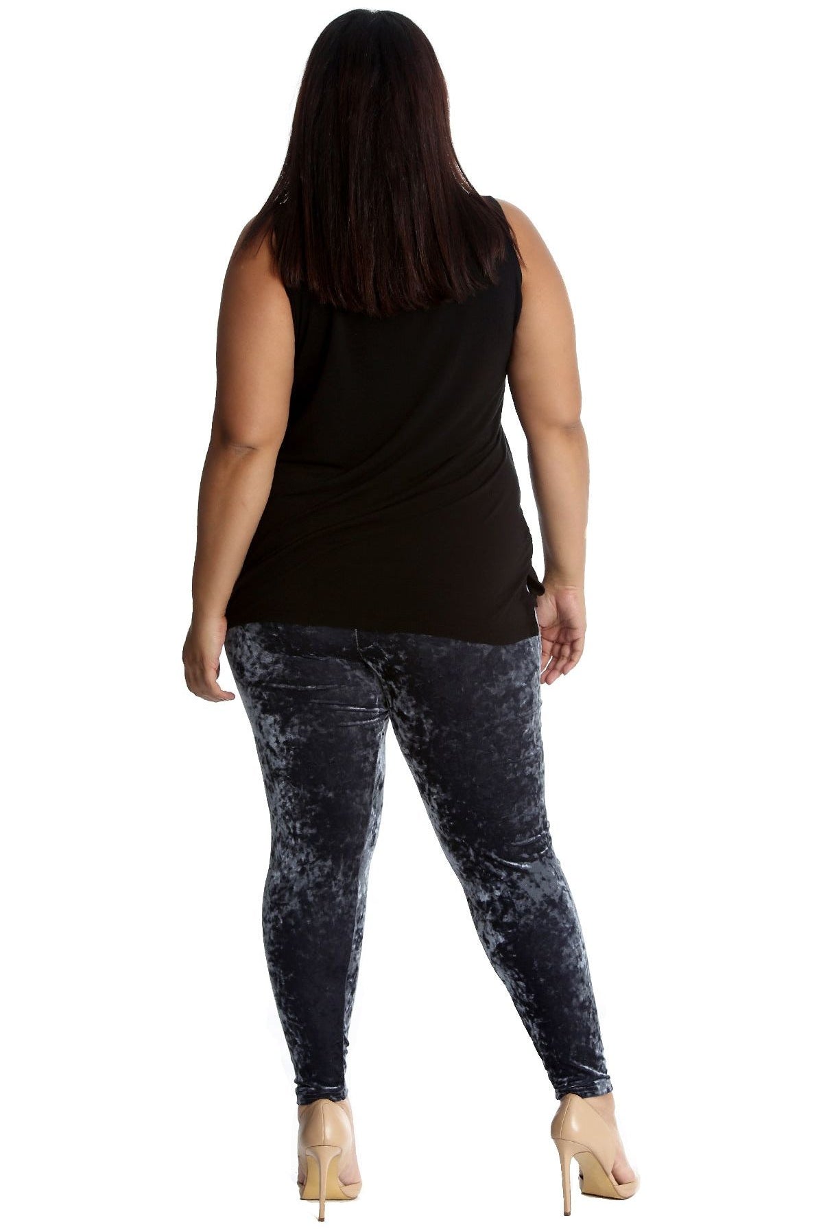 Full Length Crushed Velour Velvet Leggings Leggings WearAll