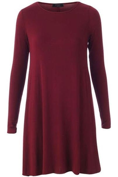 Plus Size Plain Ladies Swing Dress Top Dress WearAll