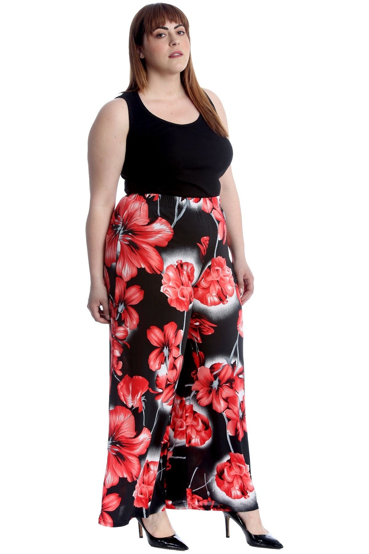 Plus Size Floral Print Palazzo Trouser Palazzo WearAll