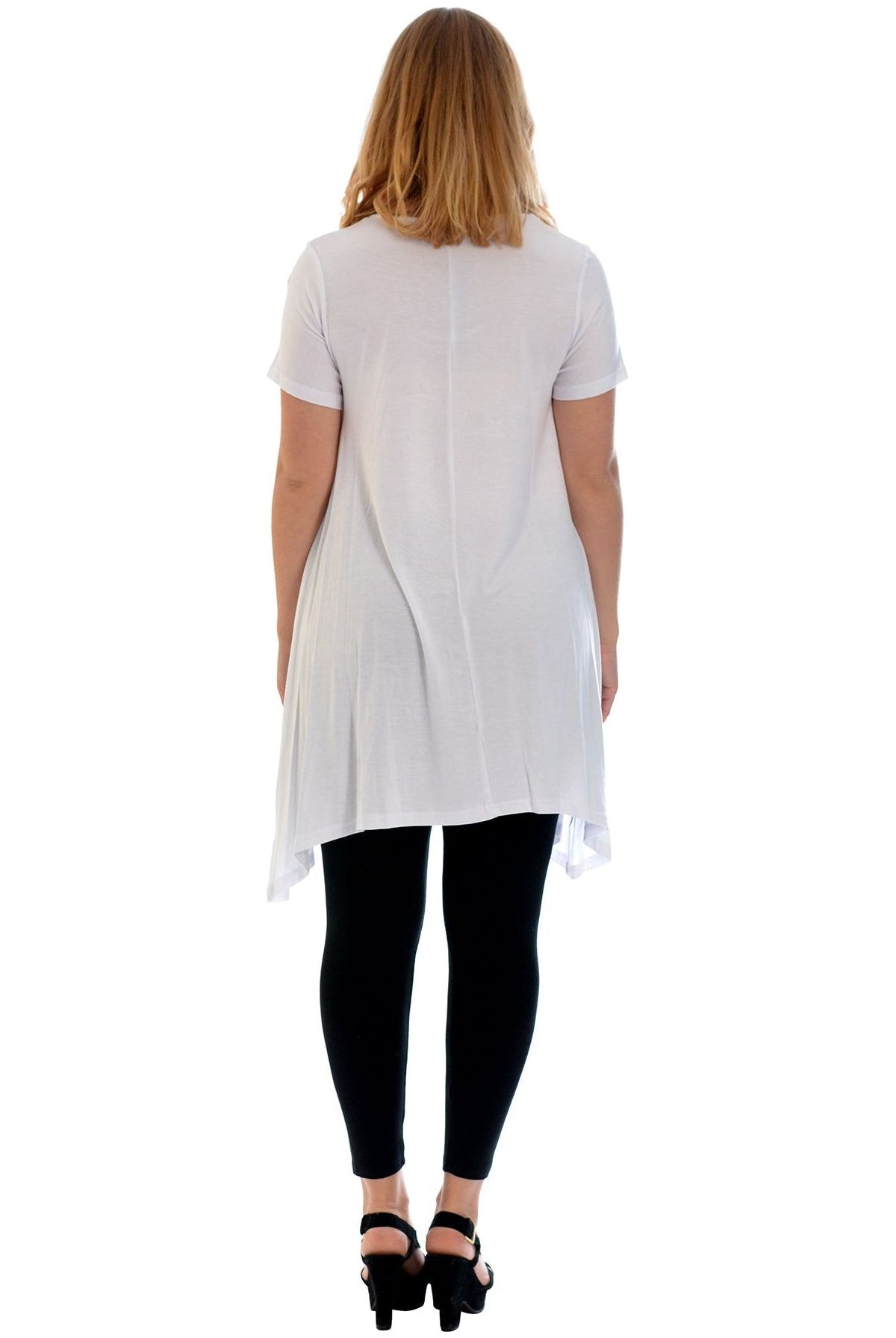 Studded Fur Cat Hanky Hem Short Sleeve Top Apparel & Accessories WearAll