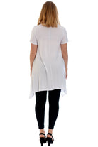 Studded Fur Cat Hanky Hem Short Sleeve Top Apparel & Accessories WearAll