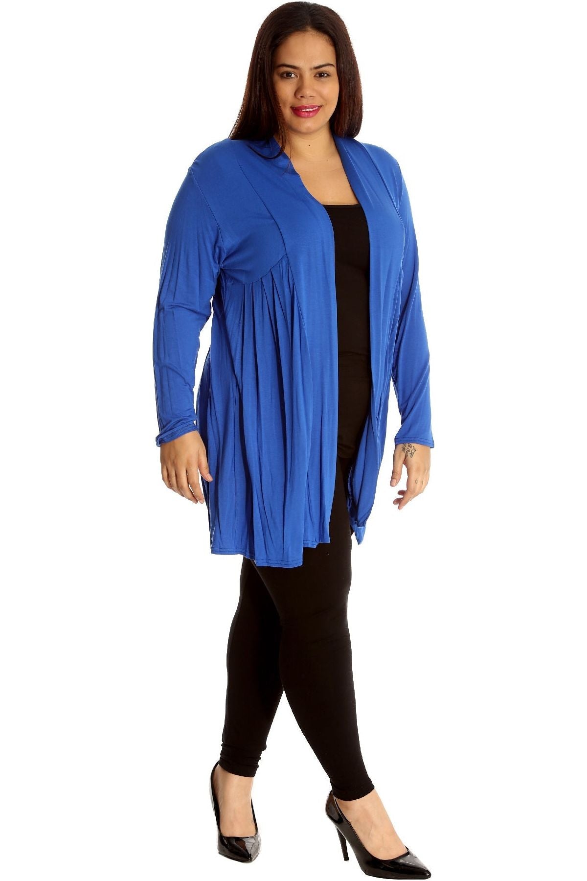 Lace Back Open Pleated Cardigan Maxi Cardigan WearAll