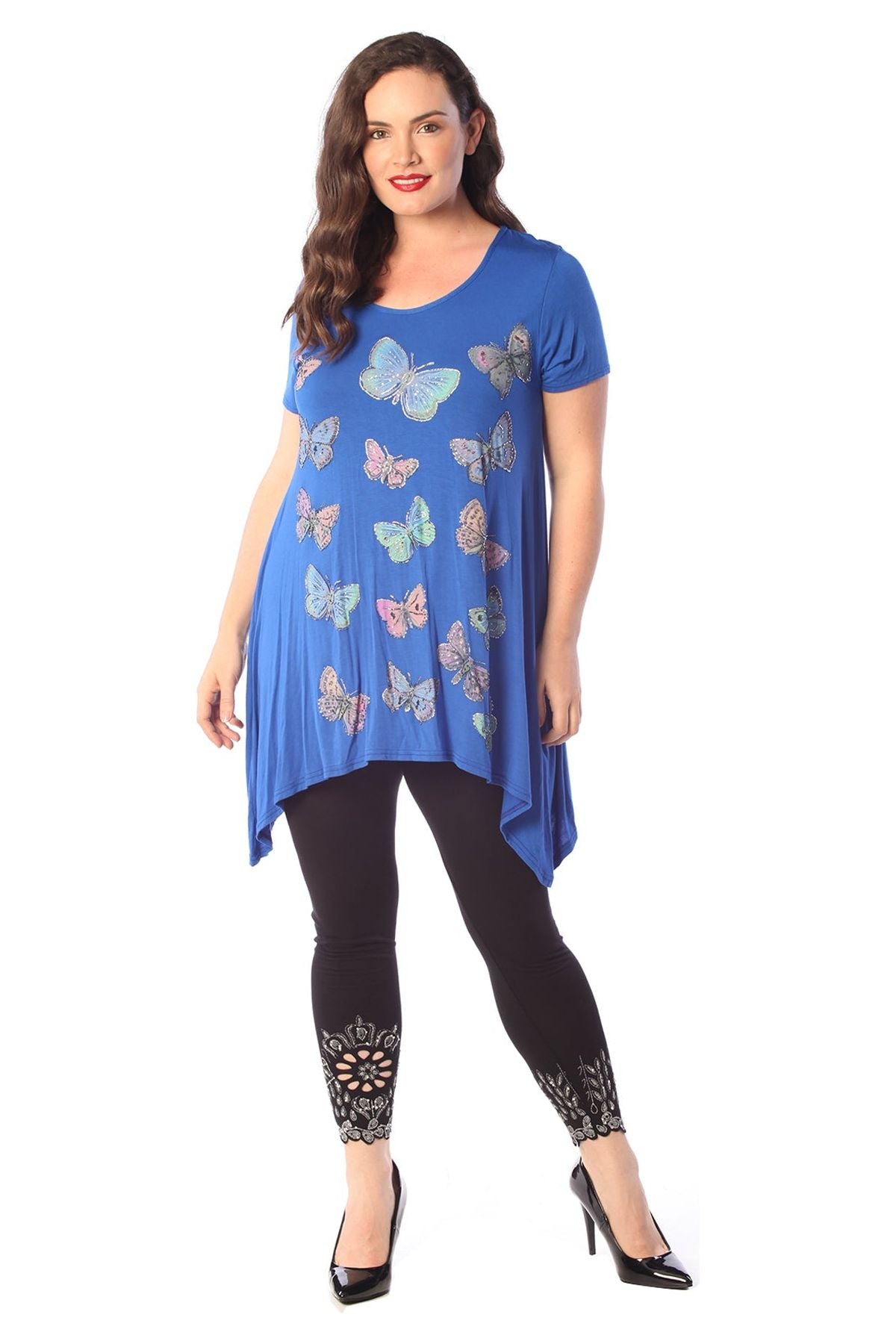 Butterfly Hanky Hem Short Sleeve Top