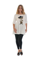 Cat With Hat Stud 2 Button Top Apparel & Accessories WearAll