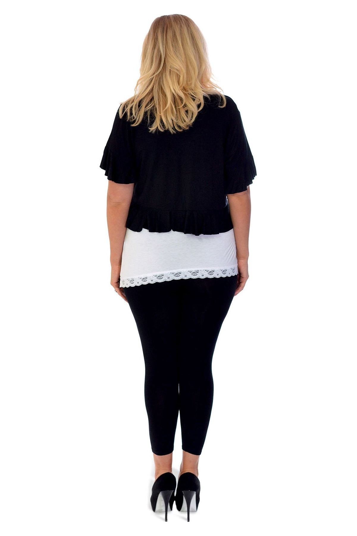 Plus Size Frill Tie Shrug Tops WearAll