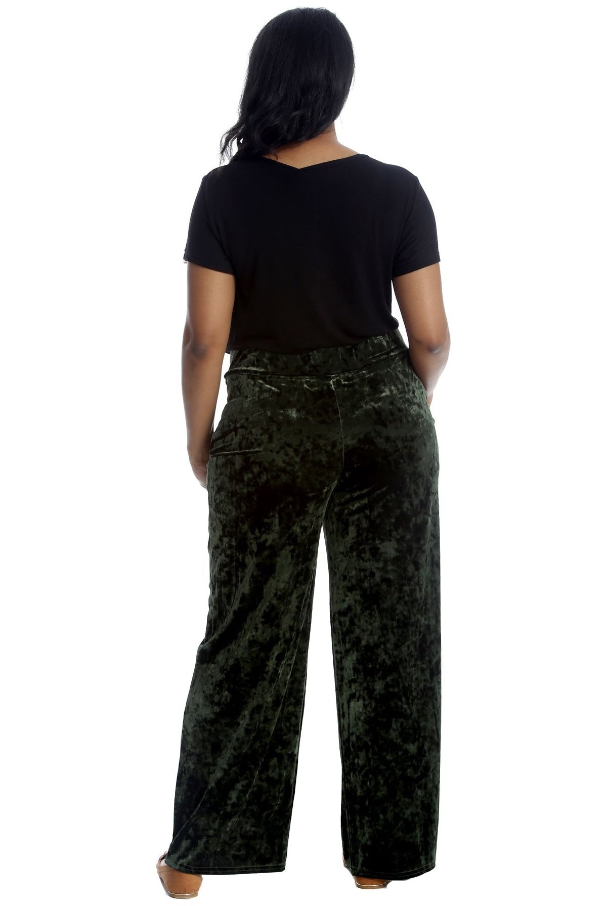 Velour Velvet Wide Flared Leg Pocket Palazzo Palazzo WearAll