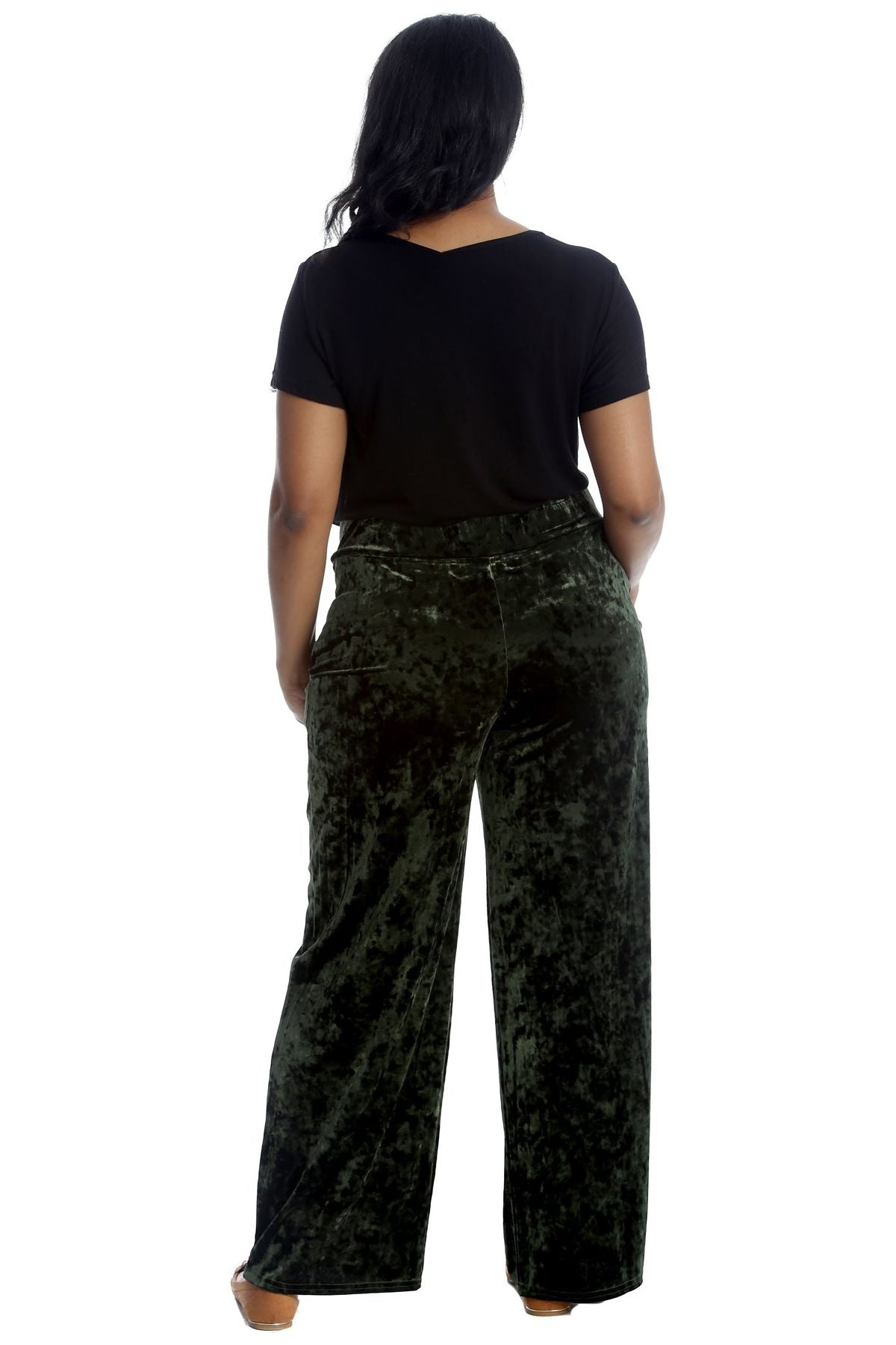 Velour Velvet Wide Flared Leg Pocket Palazzo Palazzo WearAll