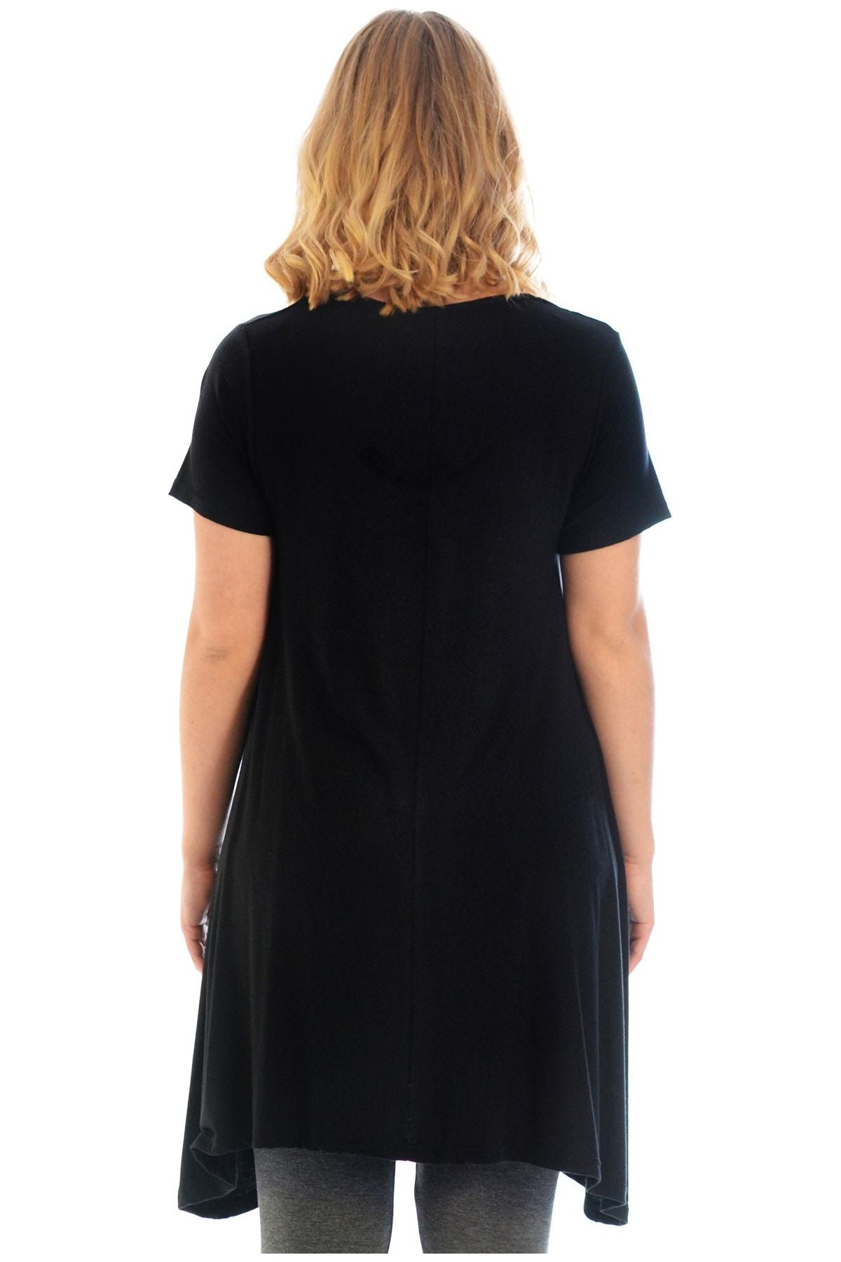 Studded Fur Cat Hanky Hem Short Sleeve Top Apparel & Accessories WearAll