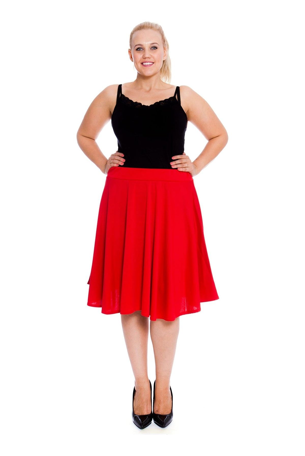 Flared Elastic Waist Skirt – Skater Style Skirt WearAll