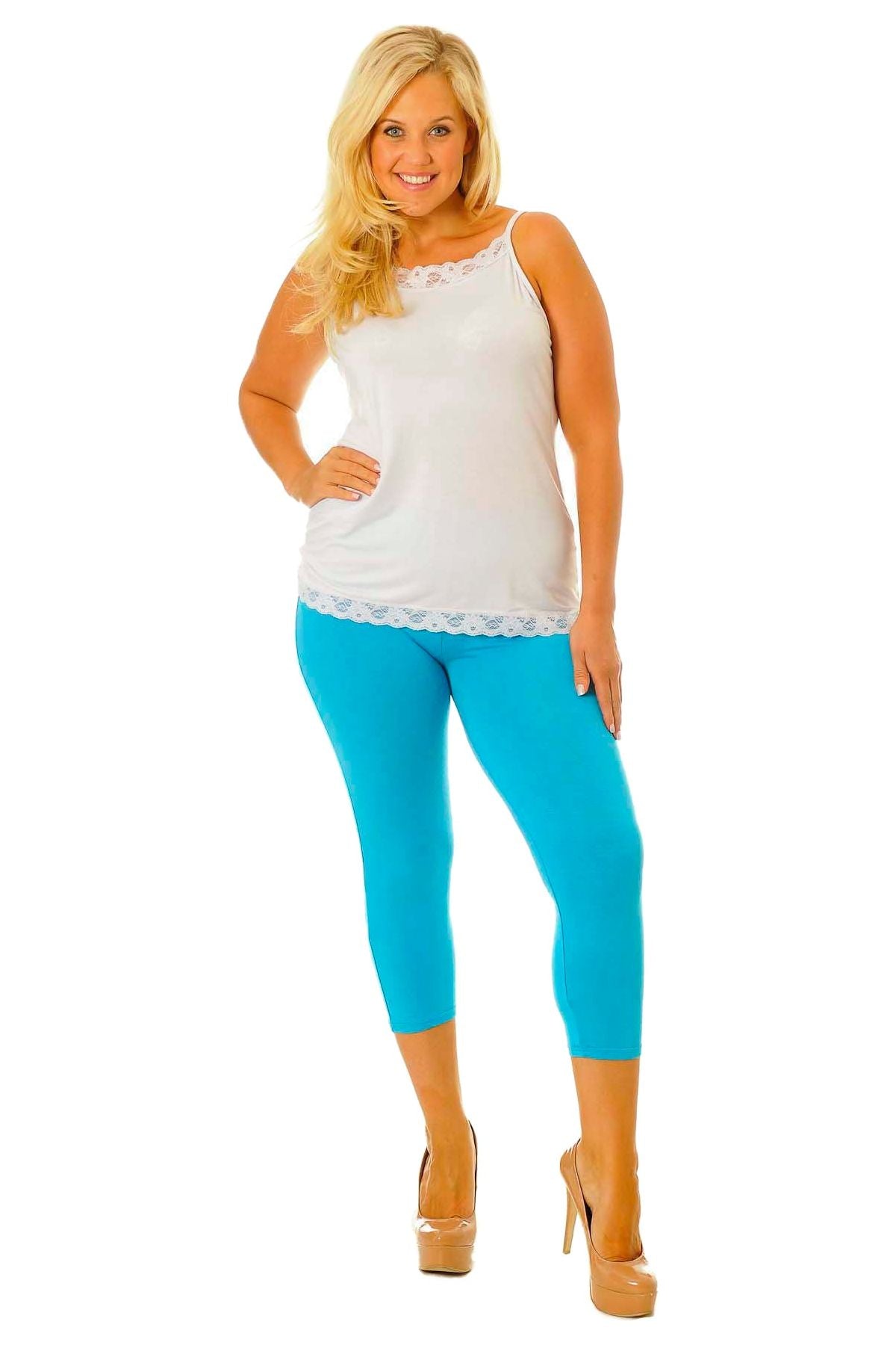 3/4 Length Cropped Leggings Leggings WearAll