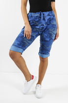 Plus Size Italian Camouflage Magic Chino Shorts Skirts & Shorts WearAll Royal Blue 16