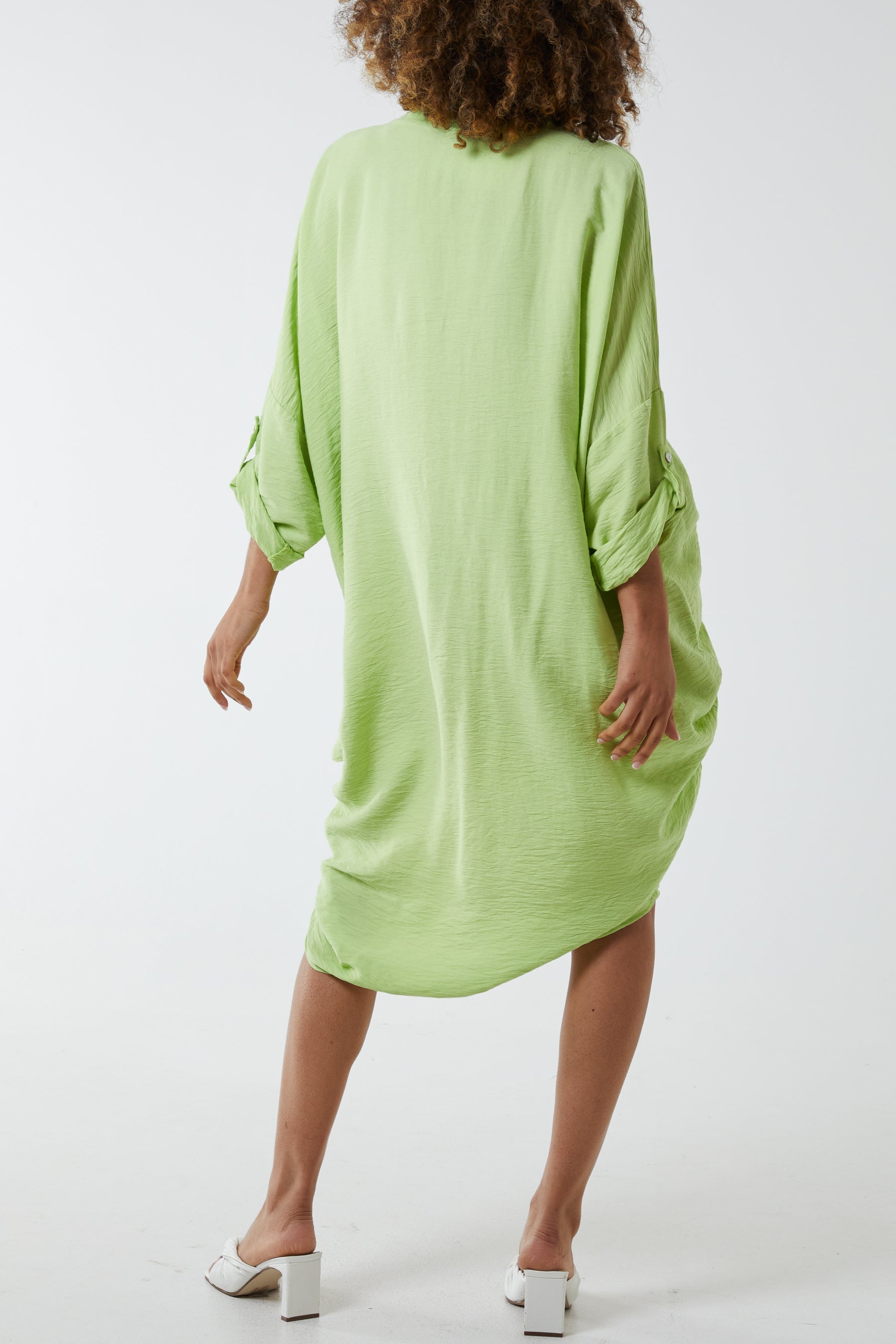 V Neck Draped Midi Dress DMF2 WearAll