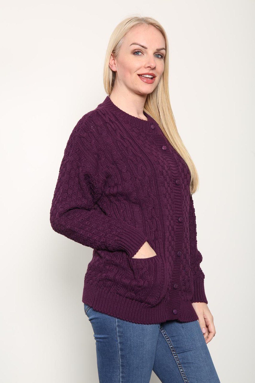 Chunky Cable Knit Long Sleeve Cardigan cardigan WearAll