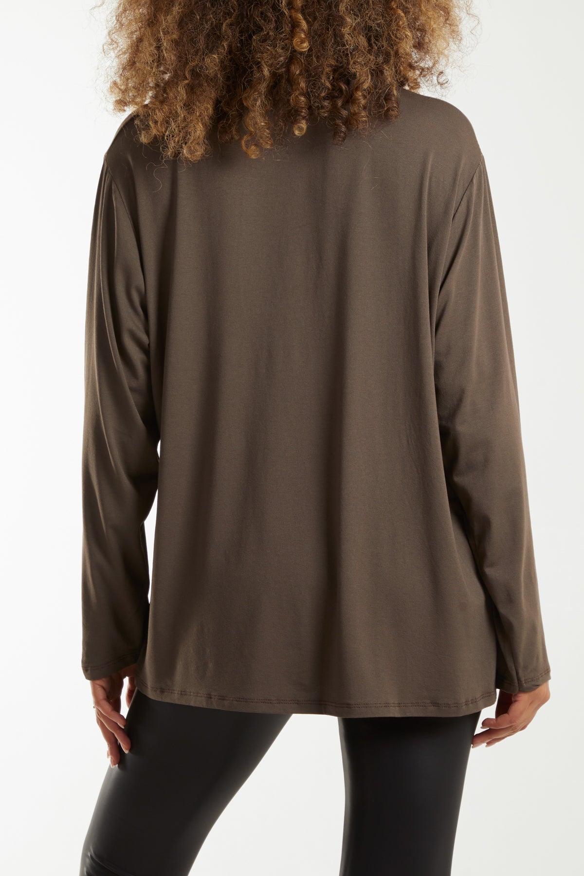 Long Sleeve Frill Turtle Neck Top Tops WearAll