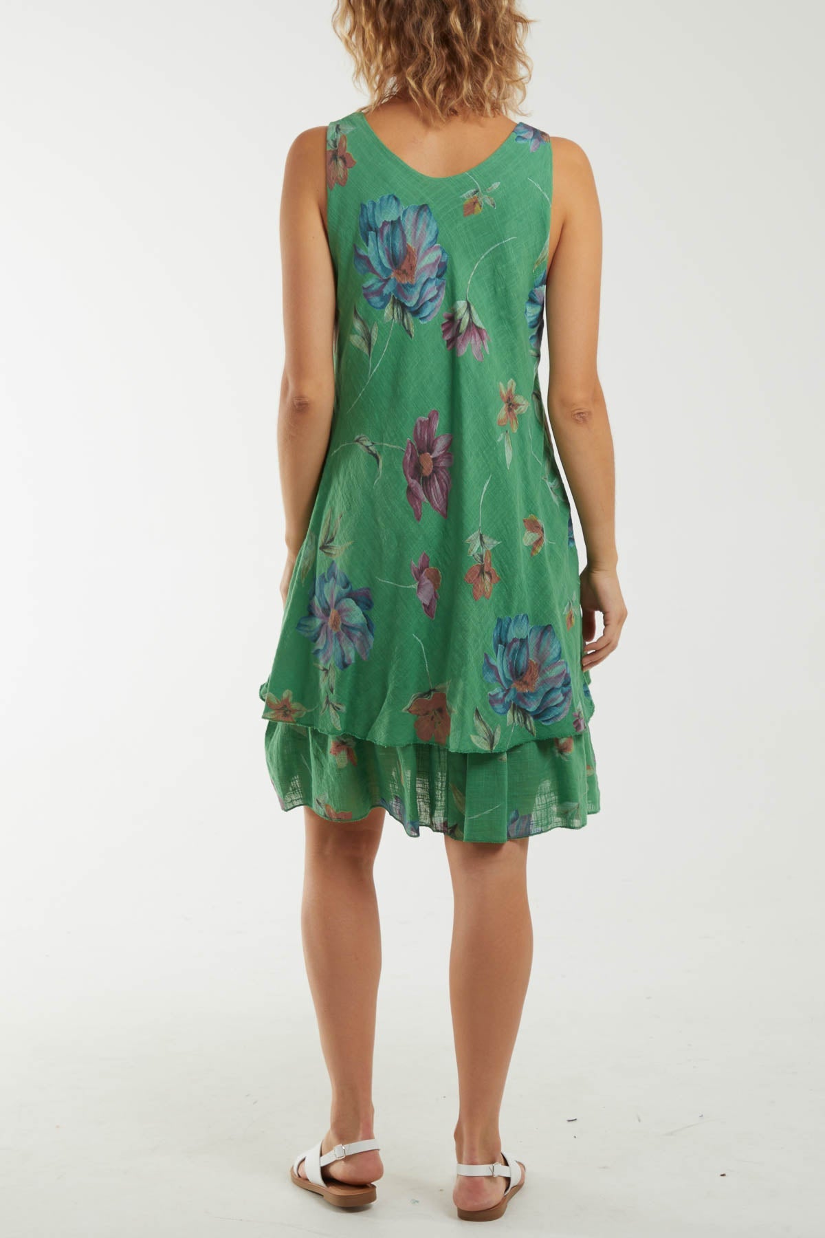 Floral Double Layer Sleeveless Dress Dresses WearAll