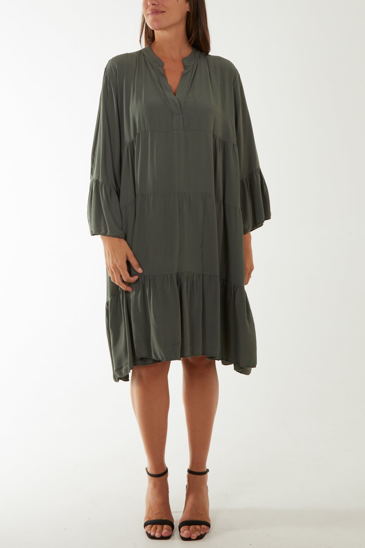 Flare Smock Dress Dress WearAll Khaki One Size