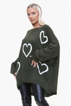 Heart Print Oversized Jumper Jumper & Cardigan WearAll