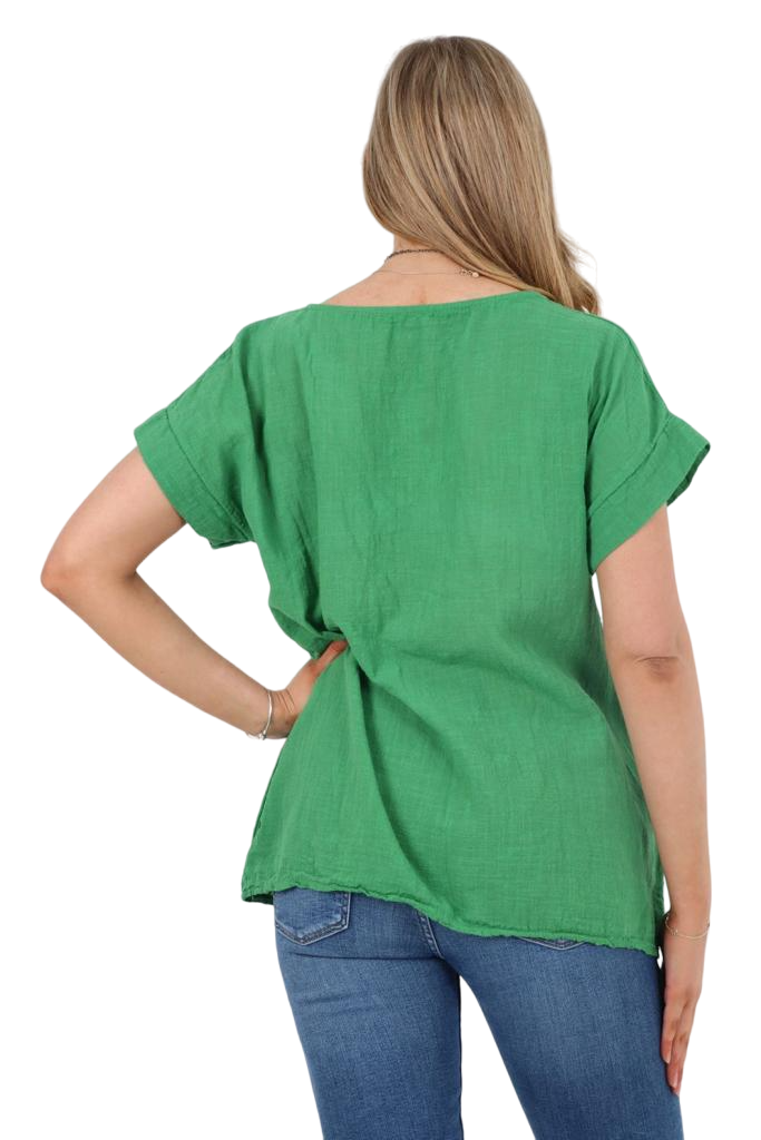 Italian Short Sleeve Necklace Top Tops WearAll