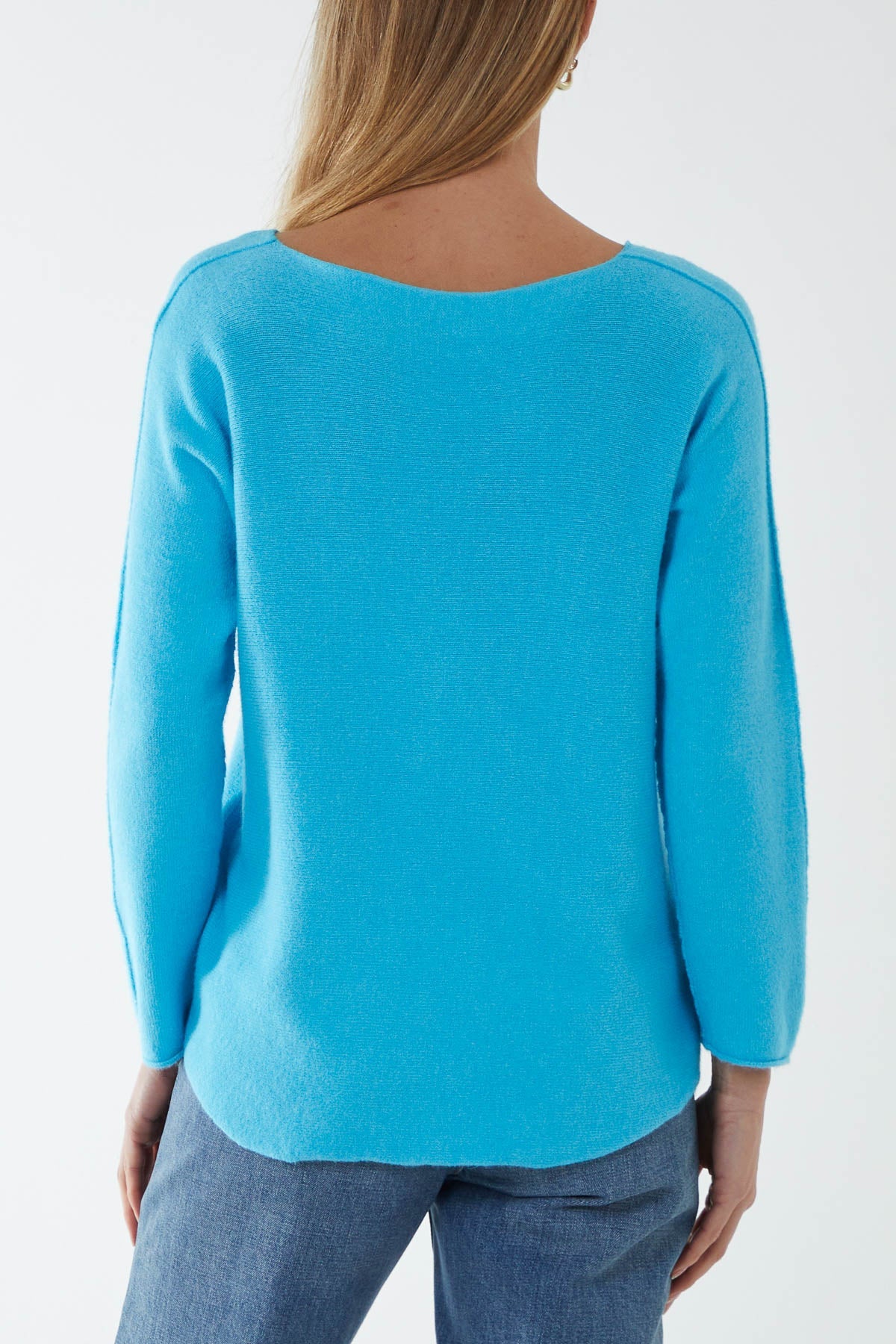 Raw Edge V-Neck Jumper TOPMF2 WearAll