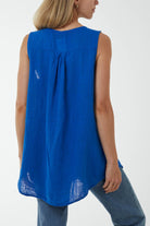 Oversized Sleeveless V-Neck Top Tops WearAll