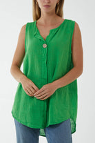 Oversized Sleeveless V-Neck Top Tops WearAll Jade One Size