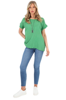 Italian Short Sleeve Necklace Top Tops WearAll