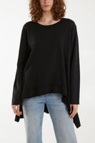 Oversized Long Top Tops WearAll Black One Size