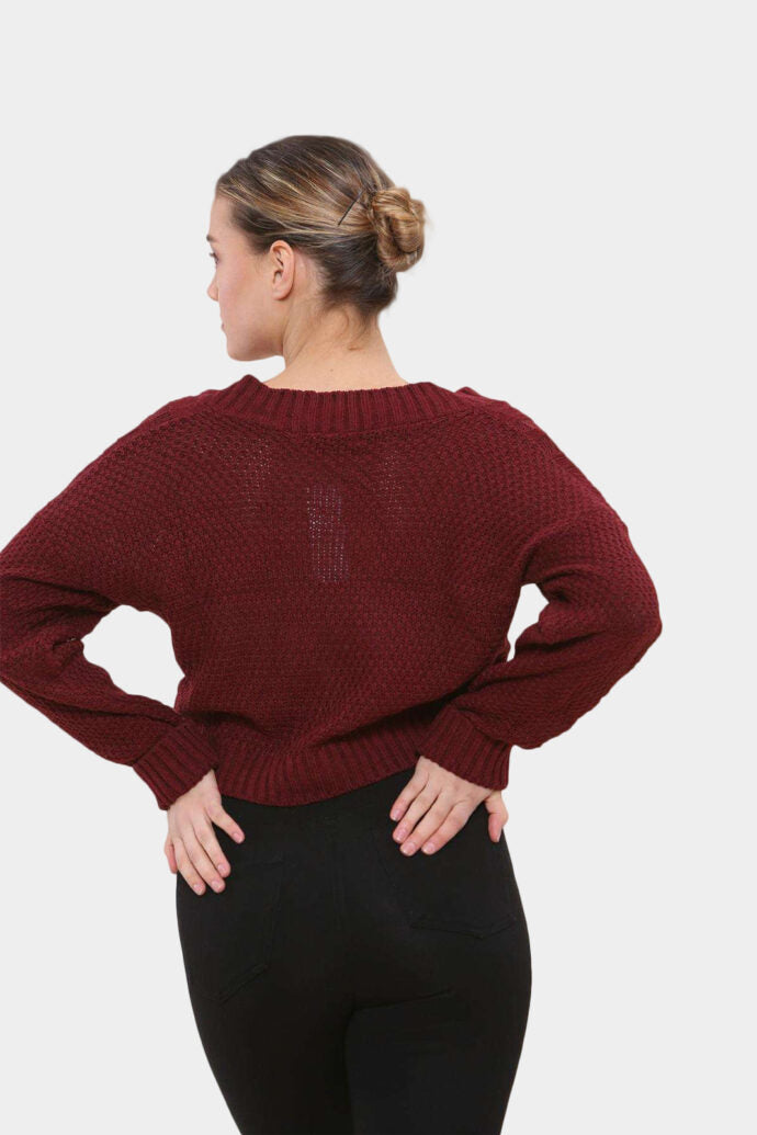 Long Sleeve Cropped Cardigan Jumper & Cardigan WearAll