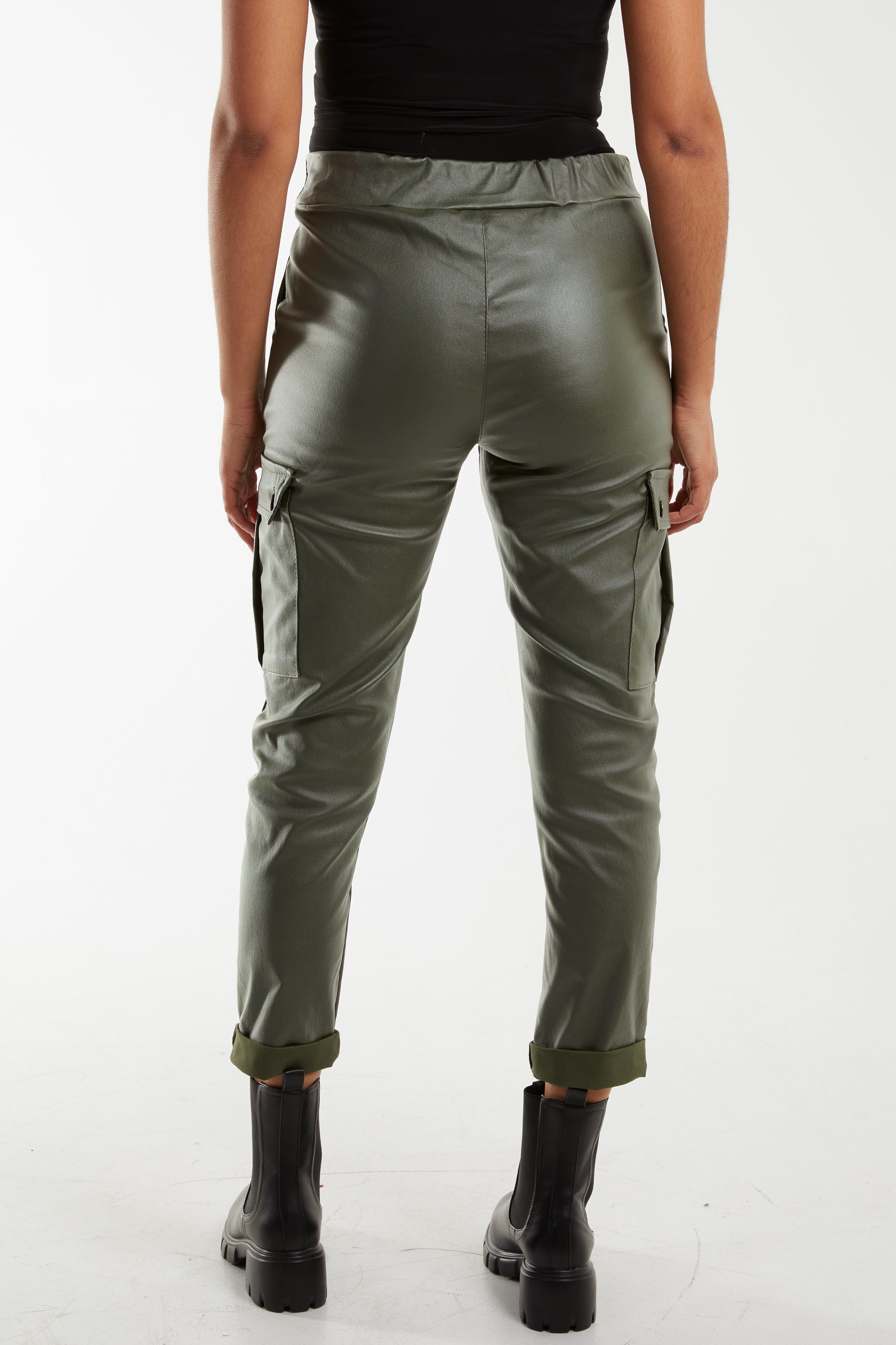 Magic Super Stretch PU Coated Cargo Trouser Trousers WearAll