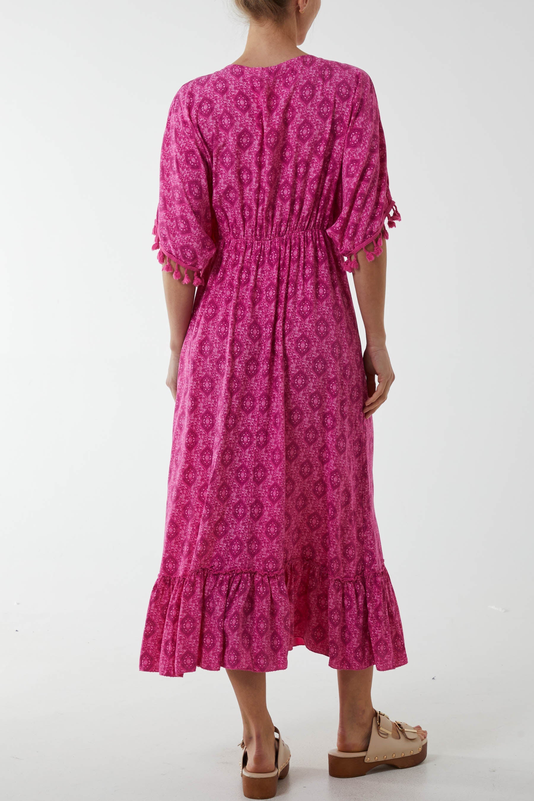 Baroque Floral Tassel Dress Dresses WearAll