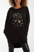 Sequin Glasses Pockets Sweatshirt Dress Dresses WearAll