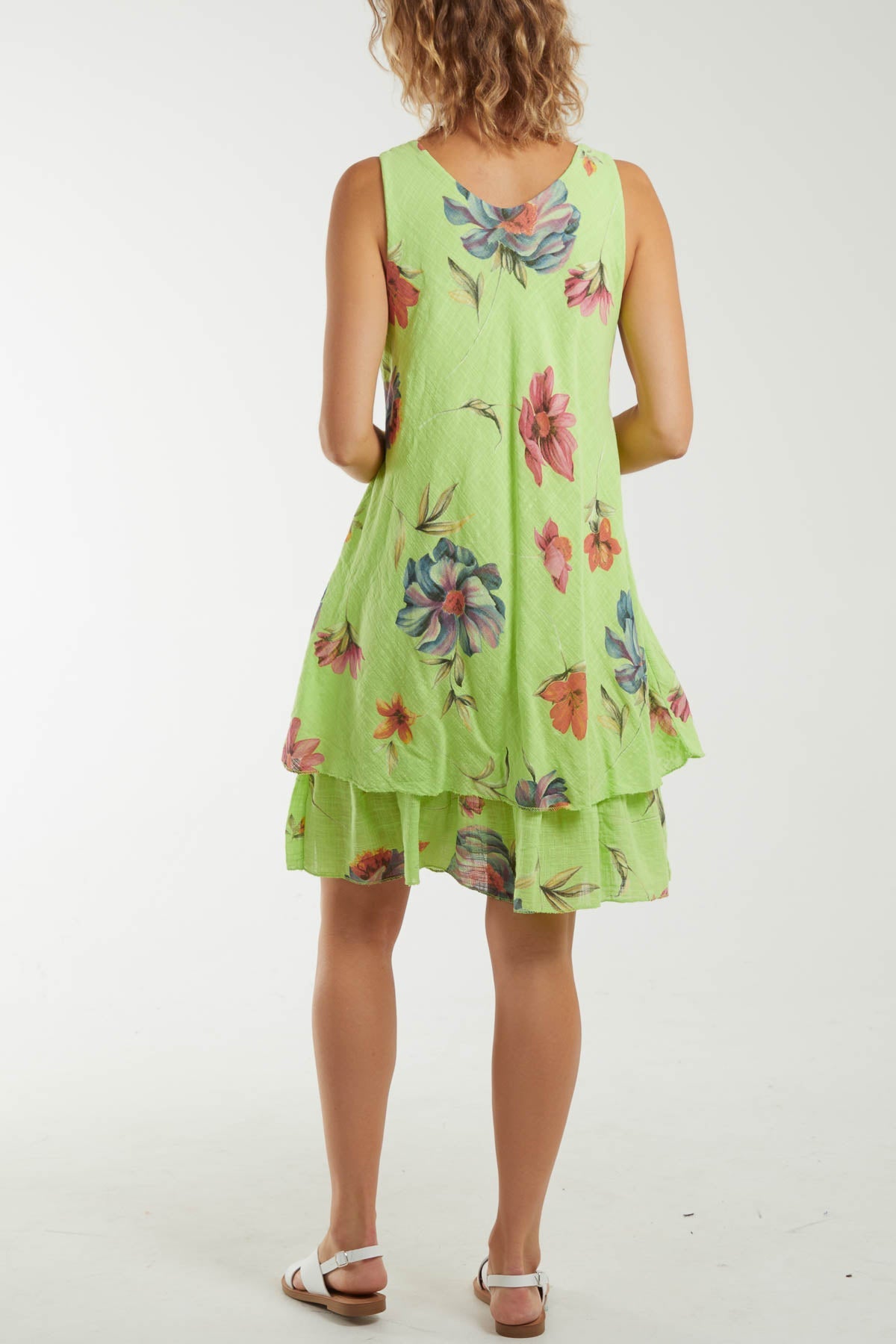 Floral Double Layer Sleeveless Dress Dresses WearAll