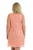 Floral Lace Sequin Ladies Sleeveless Party Dress Dress WearAll