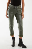 Magic Stretch PU Coated Crushed Trousers TRS1 WearAll Khaki One Size