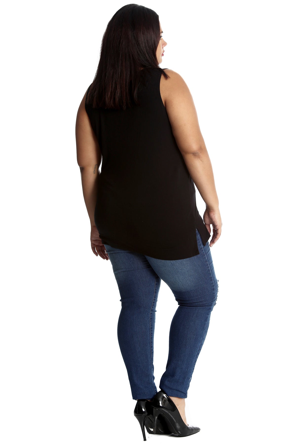 Silver Sequin Patched Ripped Jeans Jeans WearAll