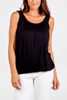 Balloon Ruffle Neck Vest TOPMF2 WearAll Black One Size