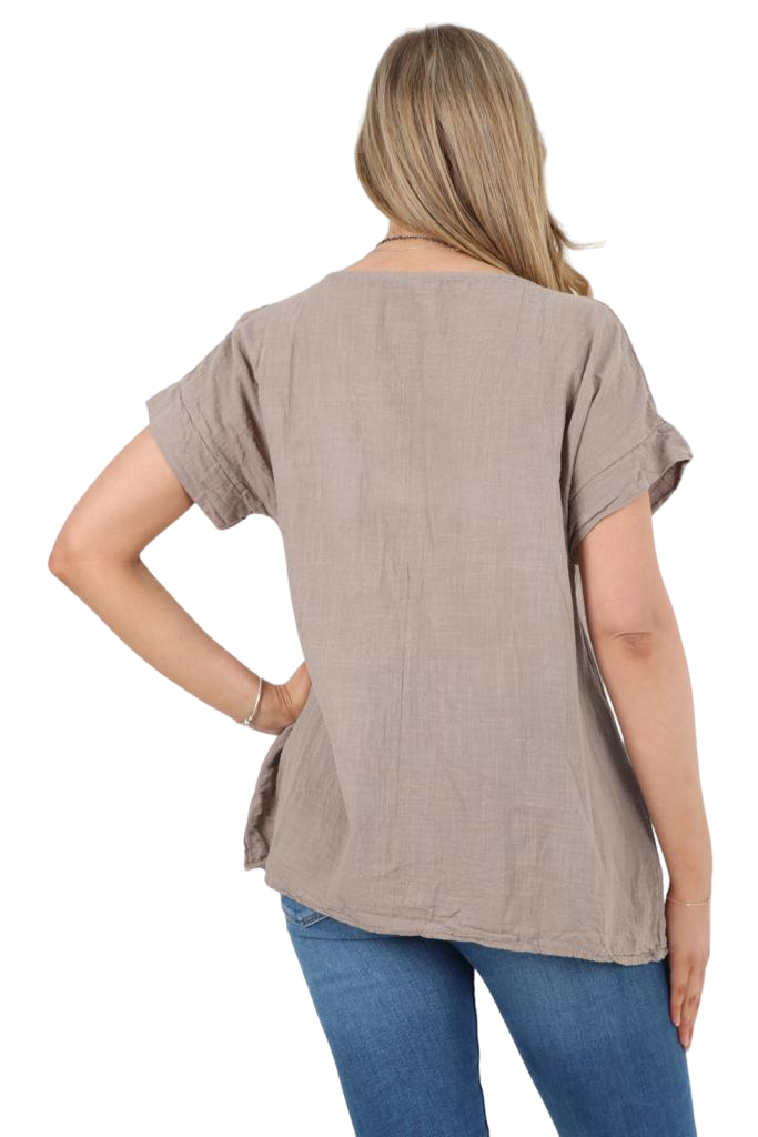 Italian Short Sleeve Necklace Top Tops WearAll